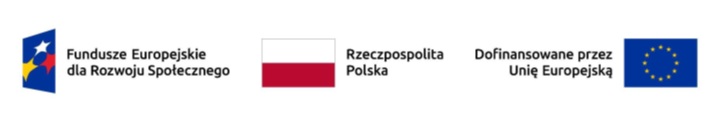 loga instytucji finansujących projekt: Fundusze Europejskie dla Rozwoju Społecznego, flaga Polski,  flaga Unii Europejskiej, 