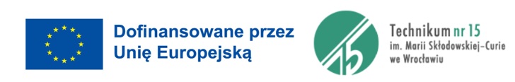 flaga Unii Europejskiej, logo Technikum nr 15