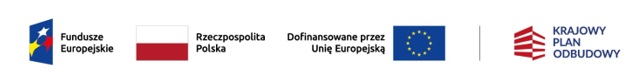 loga instytucji finansujących projekt: Fundusze Europejskie dla Dolnego Śląska, flaga Polski, flaga Unii Europejskiej. Logo programu Krajowy Plan Odbudowy